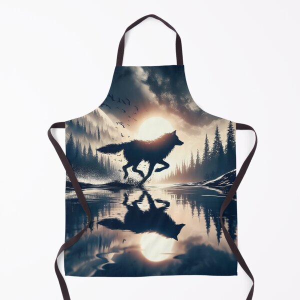 Item preview, Running Wolf and Sunset, Ai Generated Art  designed and sold by ACC .
