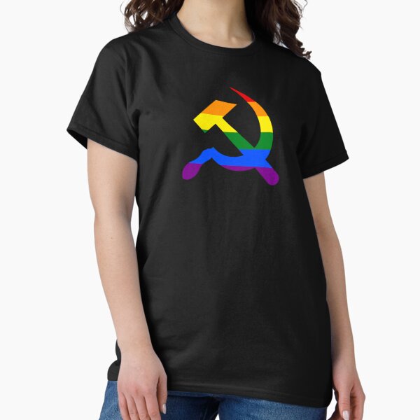 Artikel-Vorschau von Pride Regenbogen Hammer und Sichel Queer Kommunist, designt und verkauft von RockFireMerch.