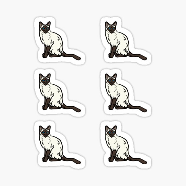 Item preview, Siamese Cat Sticker Set – Sapphire-Eyed Sophistication designed and sold by AYOUB-SPACE.