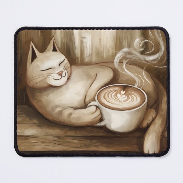 Item preview, lover cat reading books relaxing with coffee designed and sold by Cherry-Cat.
