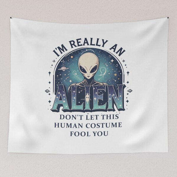 Item preview, Funny Alien Human Costume - Sci-Fi Humor Design designed and sold by latelierdechris.