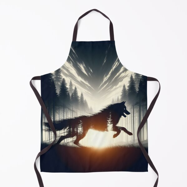 Item preview, Running Wolf and Sunset, Ai Generated Art  designed and sold by ACC .