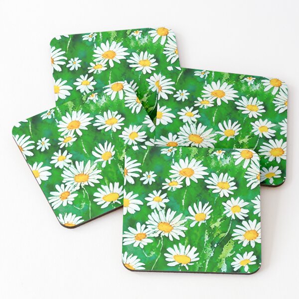 Item preview, Watercolor Daisies in a Green Field designed and sold by Marymarice.