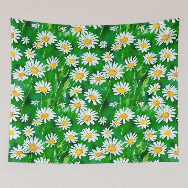 Item preview, Watercolor Daisies in a Green Field designed and sold by Marymarice.
