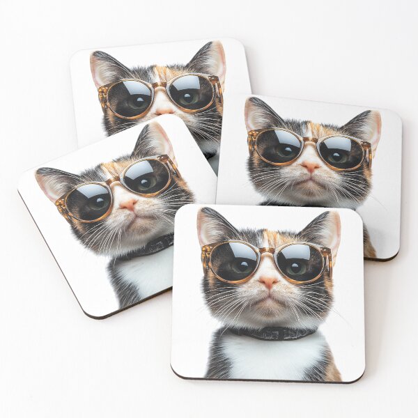 Item preview, Funny cool Calico Cat wearing sunglasses designed and sold by LazyOwlStore.