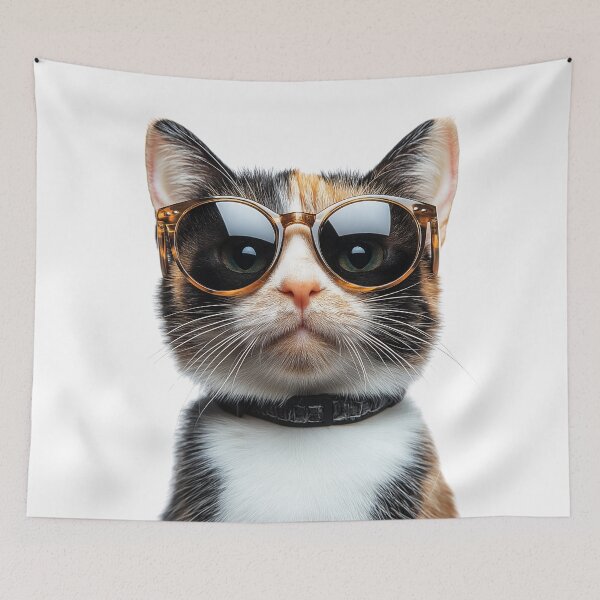 Item preview, Funny cool Calico Cat wearing sunglasses designed and sold by LazyOwlStore.