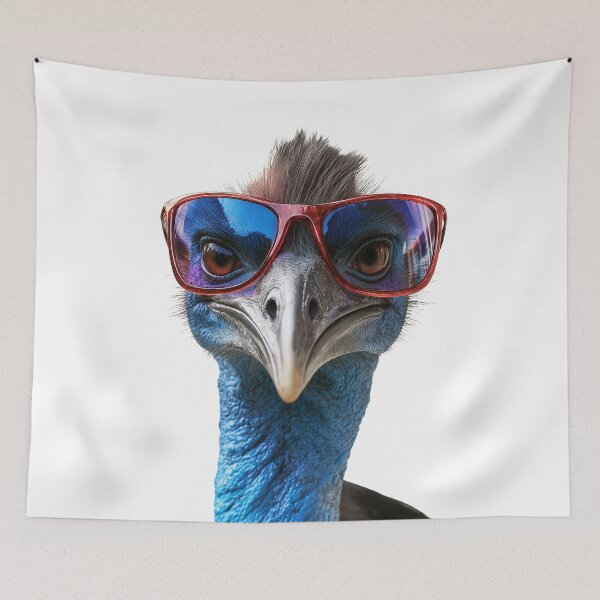 Item preview, Funny cool Cassowary bird wearing sunglasses designed and sold by LazyOwlStore.