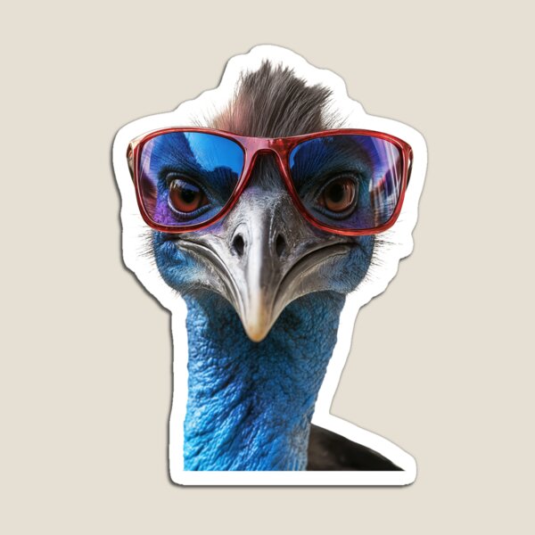 Item preview, Funny cool Cassowary bird wearing sunglasses designed and sold by LazyOwlStore.