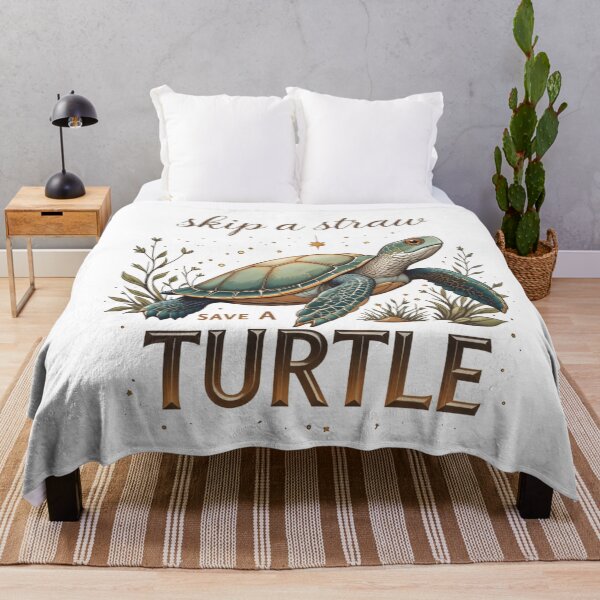 Item preview, Save the Turtles - Skip the Straw Eco Art designed and sold by latelierdechris.