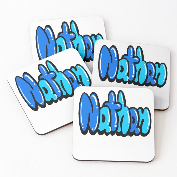 Item preview, Nathan name in blue Top 10 best personalized gifts for boys and men named Nathan designed and sold by Artonmytee.