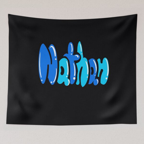 Item preview, Nathan name in blue Top 10 best personalized gifts for boys and men named Nathan designed and sold by Artonmytee.