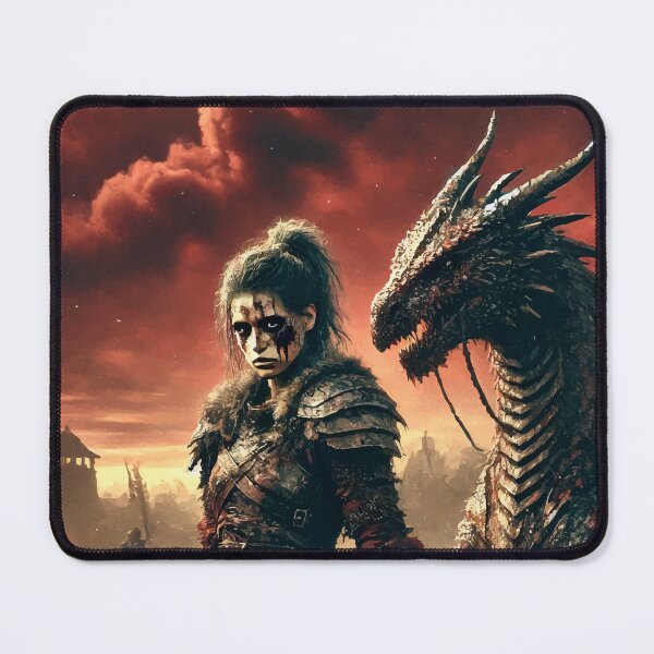Item preview, Warrior Queen and the Wounded Dragon: Battle of Fate designed and sold by AbstractAnom.
