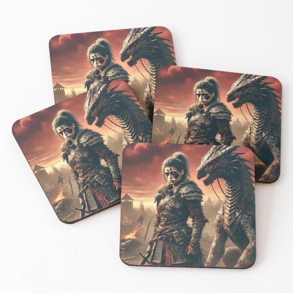 Item preview, Warrior Queen and the Wounded Dragon: Battle of Fate designed and sold by AbstractAnom.