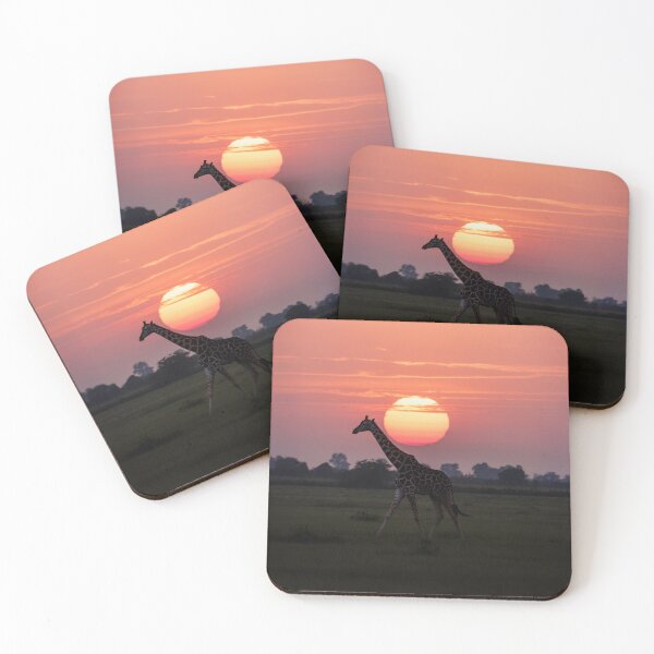 Item preview,   Giraffe Silhouette at Sunset on Grassy Plain designed and sold by AnimalAirtistry.