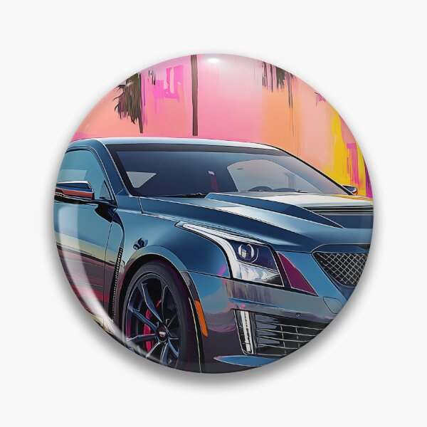 Artikelvorschau, Pop-Art-Graues Cadillac ATS-V Coupé – Mutige und stilvolle Automobilkunst V entworfen und verkauft von AutoPopStudio.