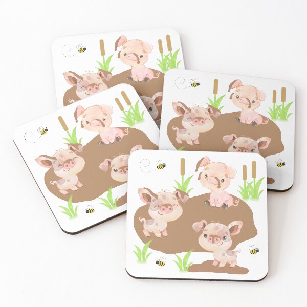 Item preview, Farm Animals Pigs in the Mud Cattails designed and sold by Laura DeCamp.