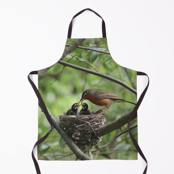 Item preview, Mother Robin Feeding Chicks in Nest Among Trees designed and sold by AnimalAirtistry.