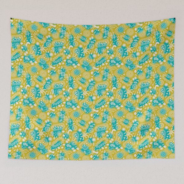 Item preview, Microbes Ditsy yellow designed and sold by HeleenvThillart.