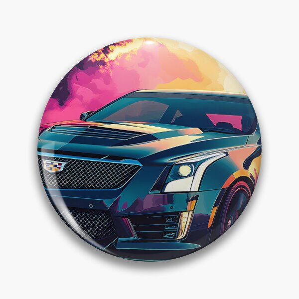 Artikelvorschau, Pop Art Cadillac ATS-V Coupé in Gunmetal-Grau – Mutige und dynamische Automobilkunst entworfen und verkauft von AutoPopStudio.