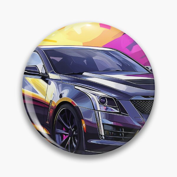 Artikelvorschau, Pop Art Cadillac ATS-V Coupé in Gunmetal-Grau – Mutige und dynamische Automobilkunst II entworfen und verkauft von AutoPopStudio.