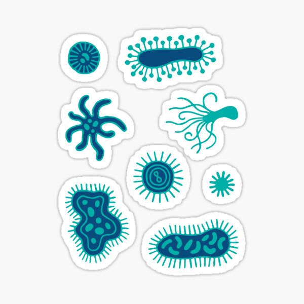 Microbes Ditsy black Sticker
