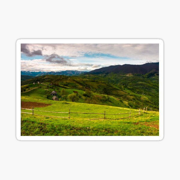 agricultural fields in mountains Sticker