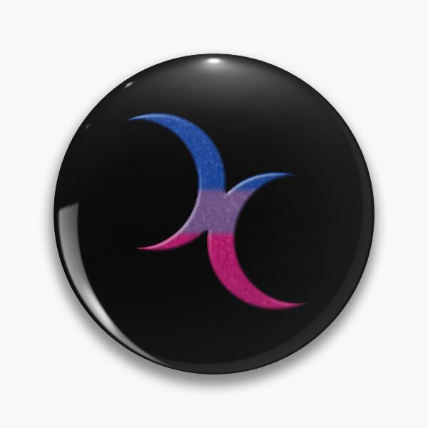 Item preview, Bisexual Pride Flag Colored Crescent Moons Symbol designed and sold by LiveLoudGraphic.