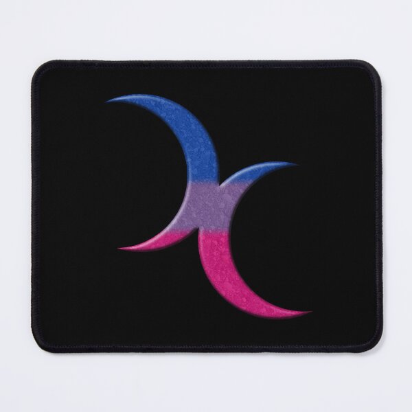 Item preview, Bisexual Pride Flag Colored Crescent Moons Symbol designed and sold by LiveLoudGraphic.