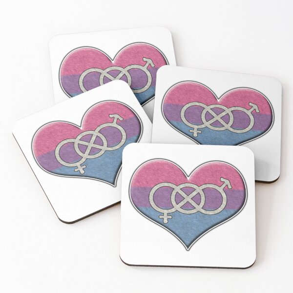 Item preview, Large Bisexual Pride Flag Colored Heart with Gender Knot Symbol designed and sold by LiveLoudGraphic.