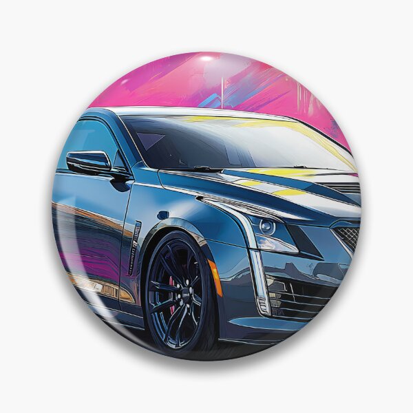 Artikelvorschau, Pop Art Cadillac ATS-V Coupé in Gunmetal-Grau – Mutige und dynamische Automobilkunst IV entworfen und verkauft von AutoPopStudio.