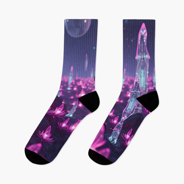 Item preview, Astronaut Exploring a Neon Crystal Planet – Futuristic Sci-Fi Artwork designed and sold by FusionCipher.