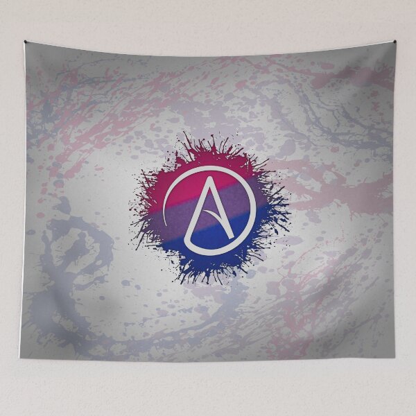 Item preview, Paint Splatter Bisexual Pride Atheist Symbol designed and sold by LiveLoudGraphic.