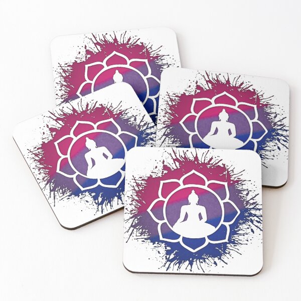 Item preview, Paint Splatter Bisexual Pride Flag Lotus Symbol designed and sold by LiveLoudGraphic.