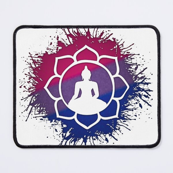 Item preview, Paint Splatter Bisexual Pride Flag Lotus Symbol designed and sold by LiveLoudGraphic.