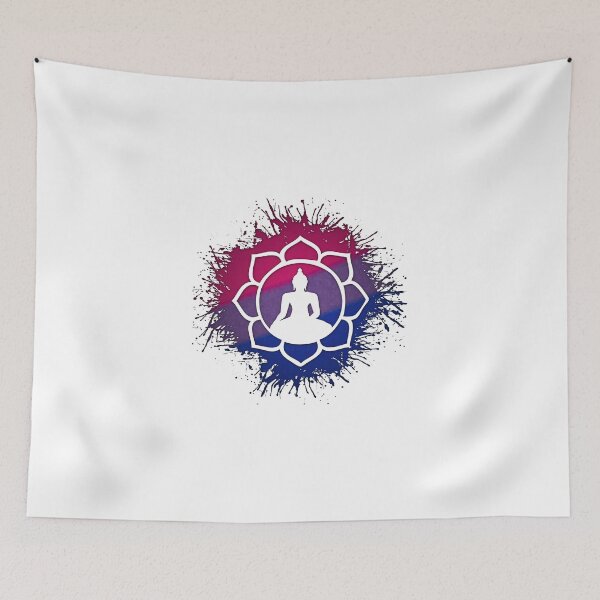 Item preview, Paint Splatter Bisexual Pride Flag Lotus Symbol designed and sold by LiveLoudGraphic.