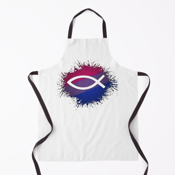 Item preview, Paint Splatter Bisexual Pride Christian Fish Symbol designed and sold by LiveLoudGraphic.