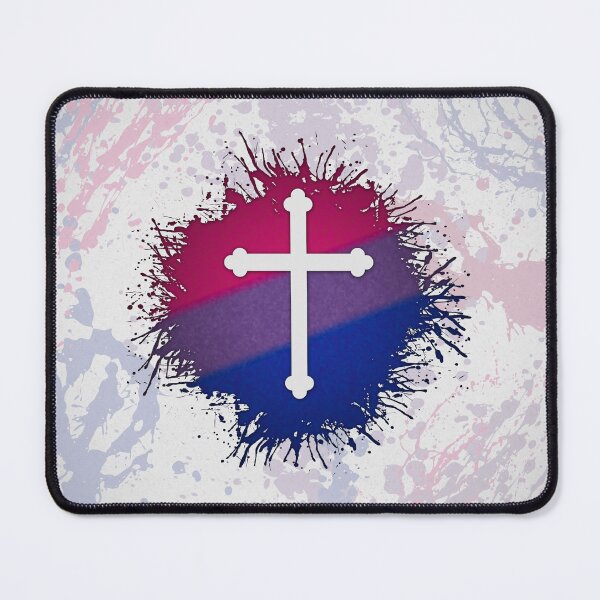Item preview, Paint Splatter Bisexual Pride Christian Cross Symbol designed and sold by LiveLoudGraphic.