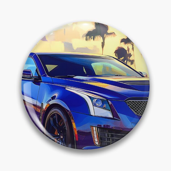 Artikelvorschau, Pop-Art-blaues Cadillac ATS-V Coupé – Mutige und elektrisierende Automobilkunst entworfen und verkauft von AutoPopStudio.