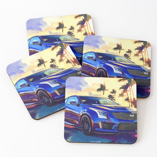 Item preview, Pop Art Blue Cadillac ATS-V Coupe – Bold & Electrifying Automotive Art designed and sold by AutoPopStudio.