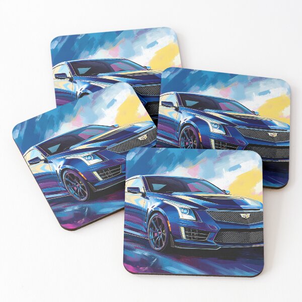 Item preview, Pop Art Blue Cadillac ATS-V Coupe – Bold & Electrifying Automotive Art designed and sold by AutoPopStudio.