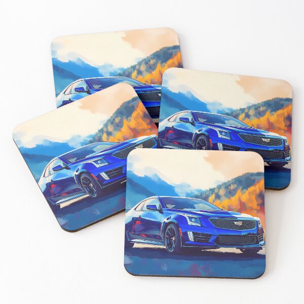 Item preview, Pop Art Blue Cadillac ATS-V Coupe – Bold & Electrifying Automotive Art II designed and sold by AutoPopStudio.