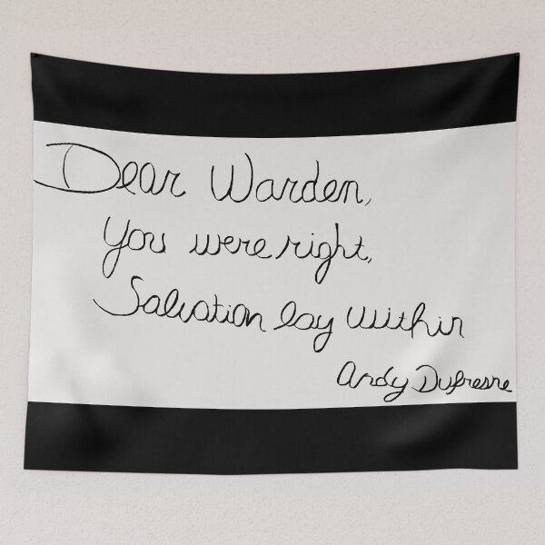 Item preview, the shawshank redemption (andys last words to the warden) designed and sold by Soulfate.