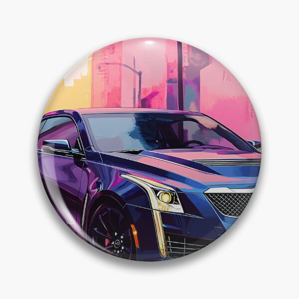 Artikelvorschau, Pop-Art-blaues Cadillac ATS-V Coupé – Mutige und elektrisierende Automobilkunst III entworfen und verkauft von AutoPopStudio.