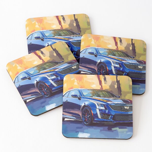 Item preview, Pop Art Blue Cadillac ATS-V Coupe – Bold & Electrifying Automotive Art IV designed and sold by AutoPopStudio.