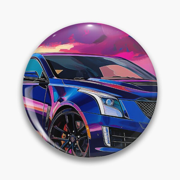 Artikelvorschau, Pop Art Blaues Cadillac ATS-V Coupé – Mutige und elektrisierende Automobilkunst V entworfen und verkauft von AutoPopStudio.