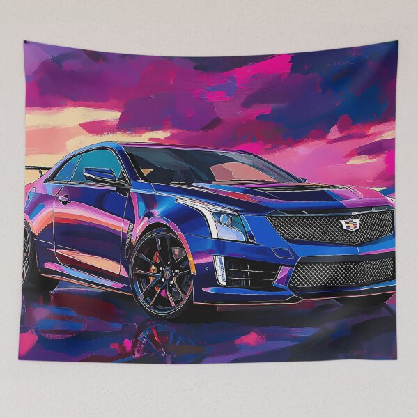 Item preview, Pop Art Blue Cadillac ATS-V Coupe – Bold & Electrifying Automotive Art V designed and sold by AutoPopStudio.