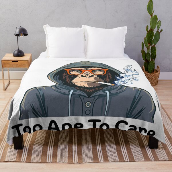 Item preview, Cool Smoking Ape in Hoodie – Too Ape to Care Funny Attitude Design designed and sold by RyanBelandres.