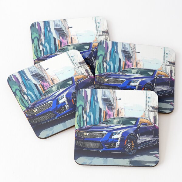 Item preview, Pop Art Blue Cadillac ATS-V Coupe – Bold & Electrifying Automotive Art VI designed and sold by AutoPopStudio.