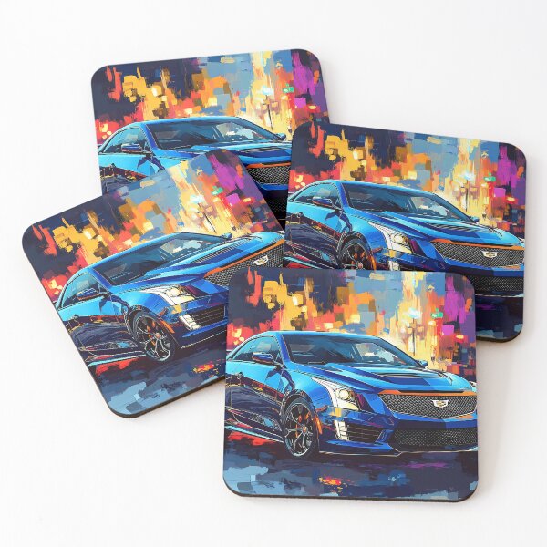 Item preview, Pop Art Blue Cadillac ATS-V Coupe – Bold & Electrifying Automotive Art VII designed and sold by AutoPopStudio.