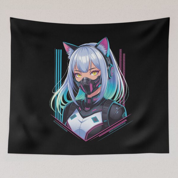 Item preview, Cyberpunk Girl Cat Ears designed and sold by MooonTees.